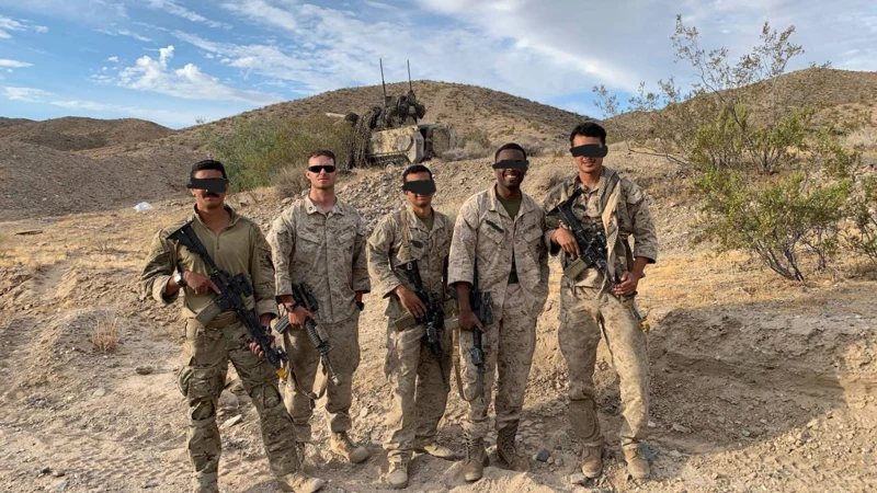 Daniel with fellow U.S. Marines during his military service